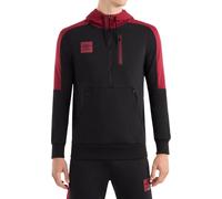 Umbro Mens Terrace Half Zip Hoodie - Black/Tibetan Red - Black/Tibetan Red - S