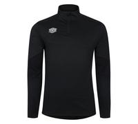 Umbro Unisex Adult Optimus Training Quarter Zip Midlayer - Black - XL - Black - 95% Polyester/5% Elastane