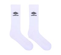 Umbro Unisex Mens Staple 1/2 Cushioned Terrycloth Sports Socks (Pack of 3) (White/Black) - Size 5-6.5 (UK Shoe)