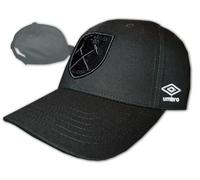 Umbro West Ham United Black 3D Cap Black WHUFC Baseball Cap Hammers Fan Cap