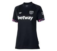 Umbro West Ham United FC Womens 22/23 Umbro Away Jersey - Black/White - 12 UK - Black/White - 100% Polyester