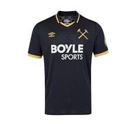 Umbro West Ham United FC Men's Third Short Sleeve Shirt, Sky Captain/Orche, S