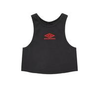Umbro Womens Boiler Room Ribbed Cropped Vest Top - Black - Black - M