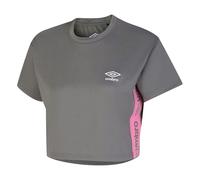 Umbro Women's Cropped Active T-Shirt - Grey/Pink - 10 UK - Grey/Pink