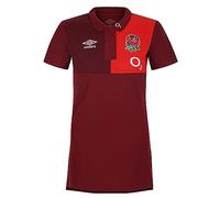 Umbro Womens England Rugby CVC Polo Shirt 2023 2024 Top Red/Scarlet L