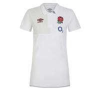Umbro Womens England Rugby CVC Polo Shirt 2023 2024 White/Foggy Dew, 10 UK