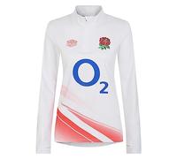 Umbro Womens England Rugby Red Roses Warm Up Mid Layer Top White/Coral XS
