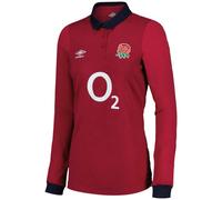 Umbro Womens/Ladies 24/25 Classic England Rugby Alternative Jersey (Red/Black) Cotton - Size 14 UK