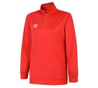 Umbro Women's Club Essential Half Zip Sweatshirt - Vermillion - S - Vermillion - 100% Polyester