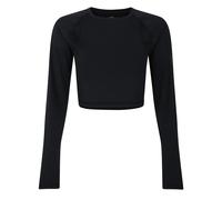 (12 UK, Black) Umbro Womens/Ladies Pro Training Long-Sleeved Crop Top