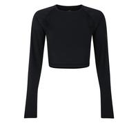 Umbro Womens Pro Training Cropped LS Top in Black - Size 8 UK