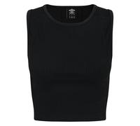 Umbro Womens Ribbed Crop Top - Black - Black - 6 UK - 70% Polyester/20% Nylon/10% Elastane