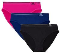 Umbro Women's Seamless Bikini Panties 3 Pack - Princess Blue/Pink Glo Assorted - Small