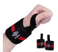 Umbro Wrist Straps - with Thumb Strap - Fitness and Strength Training - 2 Pieces - Black