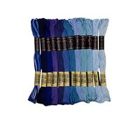 UMC STAG 12 Pieces Blue Tones | Premium Embroidery Thread | 100% Egyptian Cotton Premium Skeins | Cross Stitch Embroidery Floss | Oeko TEX Certified Stranded Cotton (Blue Tones)