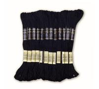UMC STAG Pack of 12 Black Premium Embroidery Threads | 100% Egyptian Cotton Premium Skeins | Cross Stitch Embroidery Floss | Oeko TEX Certified Stranded Cotton | Ideal for Arts & Crafts (Black-12)