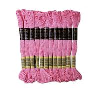 UMC STAG Pack of 12 Premium Embroidery Thread | 100% Egyptian Cotton Premium Skeins | Cross Stitch Embroidery Floss | Oeko TEX Certified Stranded Cotton | Ideal for Arts & Crafts (Pink Geranium 50)