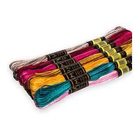 UMC STAG Pack of 12 Premium Embroidery Thread | 100% Egyptian Cotton Premium Skeins | Cross Stitch Embroidery Floss | Oeko TEX Certified Stranded Cotton | Ideal for Arts & Crafts (Variegated)
