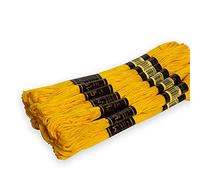 UMC STAG Pack of 12 Premium Embroidery Thread | 100% Egyptian Cotton Premium Skeins | Cross Stitch Embroidery Floss | Oeko TEX Certified Stranded Cotton | Ideal for Arts & Crafts (Canary Yellow 298)