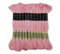 UMC STAG Pack of 12 Premium Embroidery Thread | 100% Egyptian Cotton Premium Skeins | Cross Stitch Embroidery Floss | Oeko TEX Certified Stranded Cotton | Ideal for Arts & Crafts(Peach Pink 06)