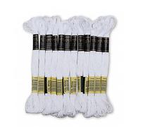 UMC STAG Pack of 12 Premium Embroidery Thread | 100% Egyptian Cotton Premium Skeins | Cross Stitch Embroidery Floss | Oeko TEX Certified Stranded Cotton | Ideal for Arts & Crafts (White-12)