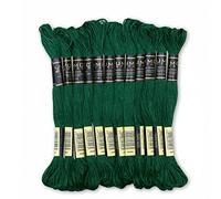 UMC STAG Pack of 12 Premium Embroidery Thread | 100% Egyptian Cotton Premium Skeins | Cross Stitch Embroidery Floss | Oeko TEX Certified Stranded Cotton | Ideal for Arts & Crafts (Emerald Green 923)