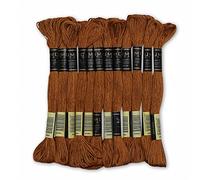 UMC STAG Pack of 12 Premium Embroidery Thread | 100% Egyptian Cotton Premium Skeins | Cross Stitch Embroidery Floss | Oeko TEX Certified Stranded Cotton | Ideal for Arts & Crafts (Light Brown 3100)