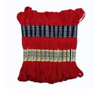 UMC STAG Pack of 12 Premium Embroidery Thread | 100% Egyptian Cotton Premium Skeins | Cross Stitch Embroidery Floss | Oeko TEX Certified Stranded Cotton | Ideal for Arts & Crafts (Bright Red 46)