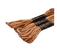 UMC STAG Pack of 3 Premium Embroidery Thread | 100% Egyptian Cotton Premium Skeins | Cross Stitch Embroidery Floss | Oeko TEX Certified Stranded Cotton (Brown Variegated 1254)