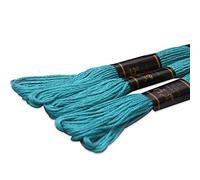 UMC STAG Pack of 3 Premium Embroidery Thread | 100% Egyptian Cotton Premium Skeins | Cross Stitch Embroidery Floss | Oeko TEX Certified Stranded Cotton (Turquoise Blue 530)
