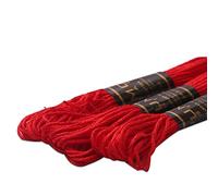 UMC STAG Pack of 3 Premium Embroidery Thread | 100% Egyptian Cotton Premium Skeins | Cross Stitch Embroidery Floss | Oeko TEX Certified Stranded Cotton (Bright Red 46)