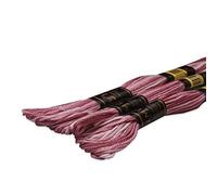 UMC STAG Pack of 3 Premium Embroidery Thread | 100% Egyptian Cotton Premium Skeins | Cross Stitch Embroidery Floss | Oeko TEX Certified Stranded Cotton (Dark Pink Variegated 1270)