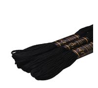 UMC STAG Pack of 3 Premium Embroidery Thread | 100% Egyptian Cotton Premium Skeins | Cross Stitch Embroidery Floss | Oeko TEX Certified Stranded Cotton (Black)