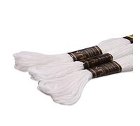 UMC STAG Pack of 3 Premium Embroidery Thread | 100% Egyptian Cotton Premium Skeins | Cross Stitch Embroidery Floss | Oeko TEX Certified Stranded Cotton (White)