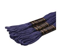 UMC STAG Pack of 3 Premium Embroidery Thread | 100% Egyptian Cotton Premium Skeins | Cross Stitch Embroidery Floss | Oeko TEX Certified Stranded Cotton (Cornflower Blue 123)