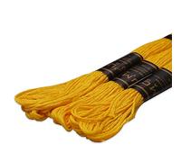 UMC STAG Pack of 3 Premium Embroidery Thread | 100% Egyptian Cotton Premium Skeins | Cross Stitch Embroidery Floss | Oeko TEX Certified Stranded Cotton (Lemon Yellow 290)