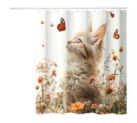 UMCHU 1 Pcs Funny Cat Shower Curtain,Bathroom Curtain,Polyester Shower Curtains,Suitable for use in homes, flats, caravans, dormitories, school shower rooms, fitness clubs and other similar premises