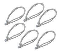 UMCHU 6 Pieces Braided Curtain Tie Rope Belt, Beaded Curtain Holdbacks 40cm, for Living Room, Bedroom, Cafe (Silver Gray)