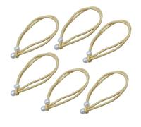 UMCHU 6 Pieces Braided Curtain Tie Rope Belt, Beaded Curtain Holdbacks 40cm, for Living Room, Bedroom, Cafe (Light Gold)