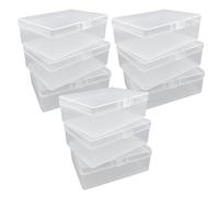 UMCHU 9 Pieces Storage Box with Lid for Shelves, Plastic Storage Boxes, Transparent Plastic Box, for Jewelry, Small Items (10 x 6.8 x 3.2 cm)