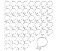 UMCHU Circular Shower Curtain Ring, Openable Curtains with Rings, Movable Fastener Suitable for Fixed Pole (Plastic Snap Ring-50)