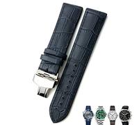 UMCNVV 20mm 21mm 22mm Leather Watch Strap Black Brown Watch Bands For Rolex For Omega Seamaster 300 For Hamilton For Seiko For IWC For Tissot Bracelet(Dark blue silver,22mm)