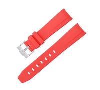 UMCNVV Curved No Gap Rubber Strap For Omega Speedmaster Watch Replacement Band Men Women 20mm Watchbands silver gold rose black buckle(A,22mm gold buckle)