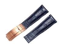 UMCNVV Genuine Leather Strap For Rolex Water Ghost Daytona Yacht Logtype Green Leather Bracelet 20mm Butterfly Buckle Watch Band(Cyan,20mm)