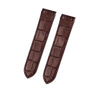 UMCNVV Genuine Leather watch strap For cartier Santos Santos 100 men and women leather Watchband 20mm 23mm (Color : Brown-No buckle, Size : 20mm)