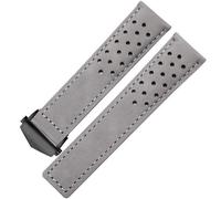 UMCNVV Genuine Leather Watchband For TAG Heuer Watch Strap With Folding Buckle 20mm 22mm Gray Black Brown Cow Leathr Band(Gray black,22mm)