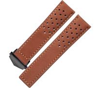 UMCNVV Genuine Leather Watchband For TAG Heuer Watch Strap With Folding Buckle 20mm 22mm Gray Black Brown Cow Leathr Band(Light brown black,20mm)