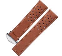 UMCNVV Genuine Leather Watchband For TAG Heuer Watch Strap With Folding Buckle 20mm 22mm Gray Black Brown Cow Leathr Band(Light brown silver,20mm)