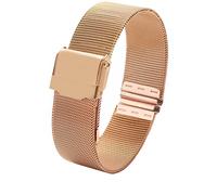 UMCNVV Milanese Loop female Simple watchband 12 13 14 15 16 17 18 19 20 22mm metal weave fashion trend bracelet For DW AR watchband(Rose gold,16mm)