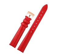 UMCNVV Women Genuine Leather watch strap For Armani AR1681 1683 1882 1926 1726 Thin Soft Wristband Watchbands(Red-rose gold buckle)
